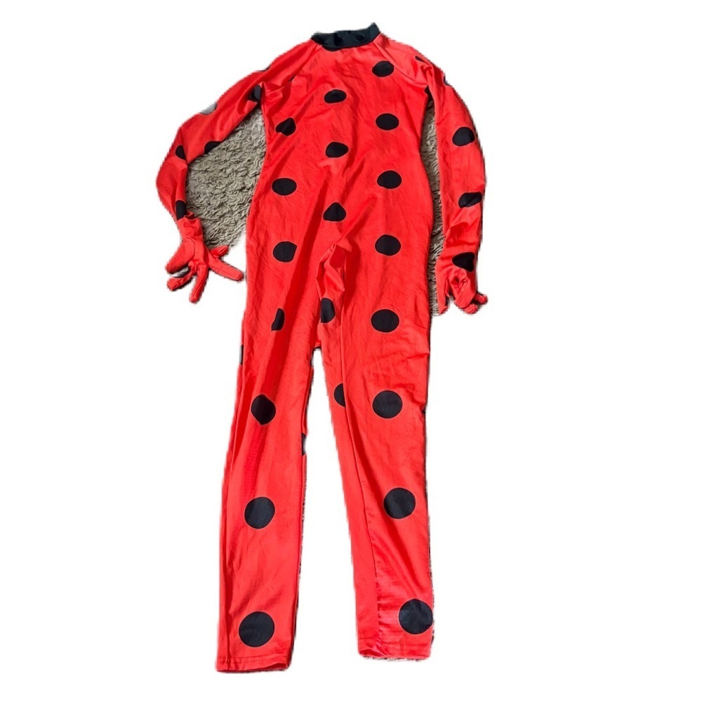 Miraculous Ladybug Bug Girl Costume Jumpsuit Large Kids Halloween Red Black